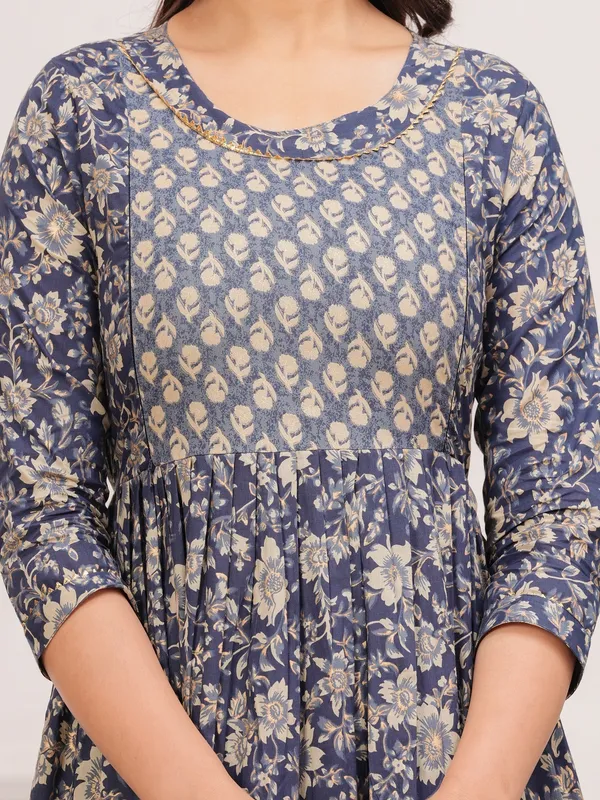 Blue_dote_chidi_cotton__maternity_and_feeding_kurti