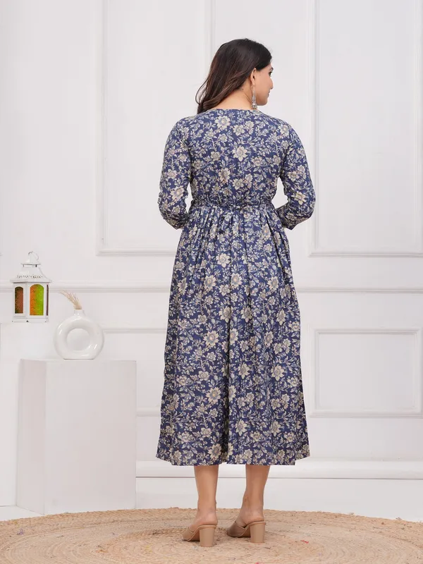 Blue_fool_cotton__maternity_and_feeding_kurti