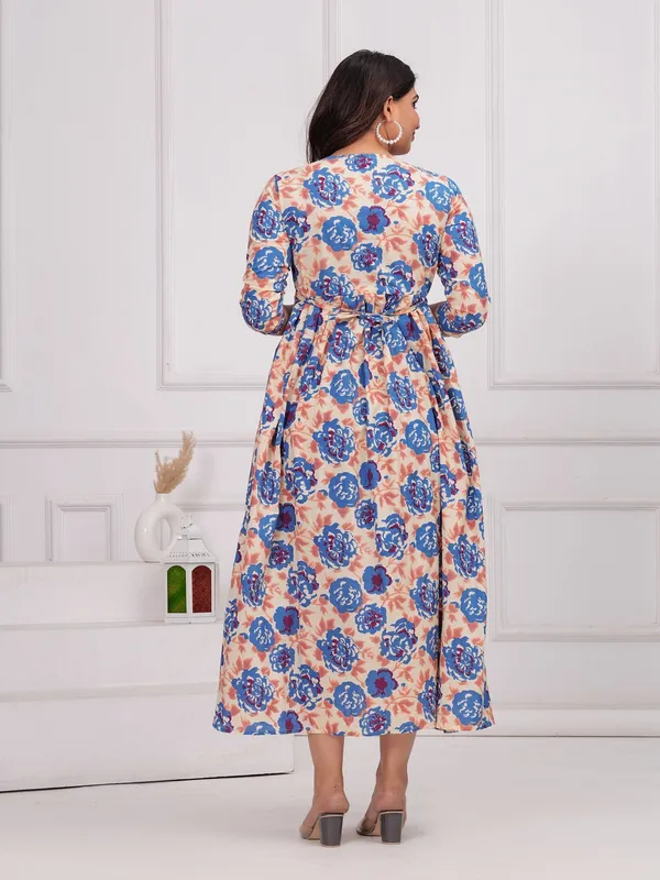 Blue_mix_cotton__maternity_and_feeding_kurti