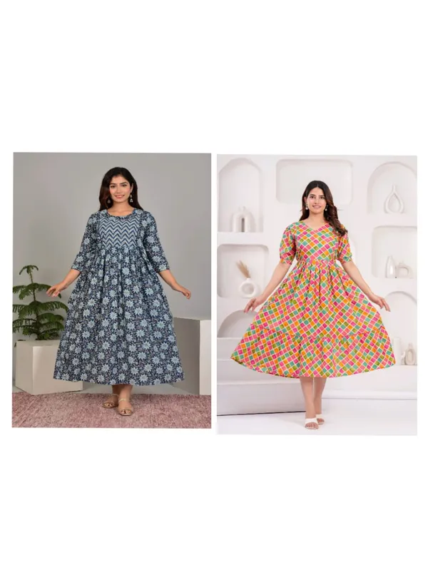 Blue_rangila_cotton_maternity_and_feeding_kurti_combo_Of_2