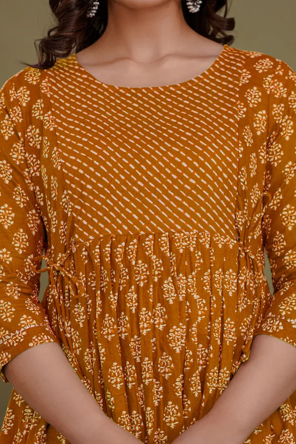 Brown_crunh_cotton_maternity_and_feeding_kurti
