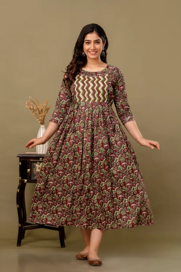 Brown_pal_combo_cotton_maternity_and_feeding_kurti_Combo_Of_2