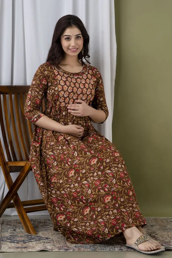 Brown_rama_Cotton_Printed_Maternity_And_Feeding_Kurti_Combo_Of_2