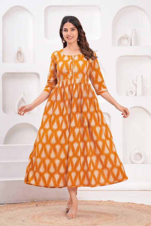 Brown_satkon_cotton_maternity_and_feeding_kurti