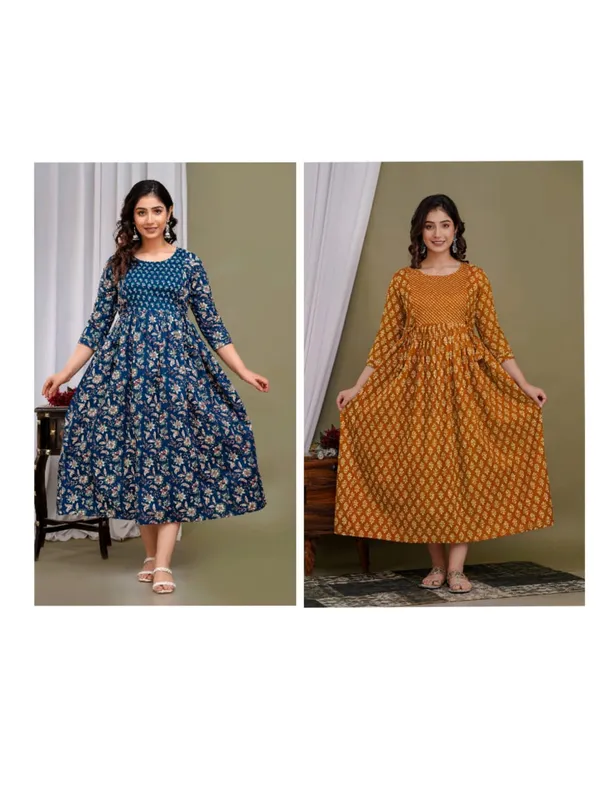 Bumper_blossom_Cotton_Maternity_And_Feeding_Kurti__Combo_Of_2