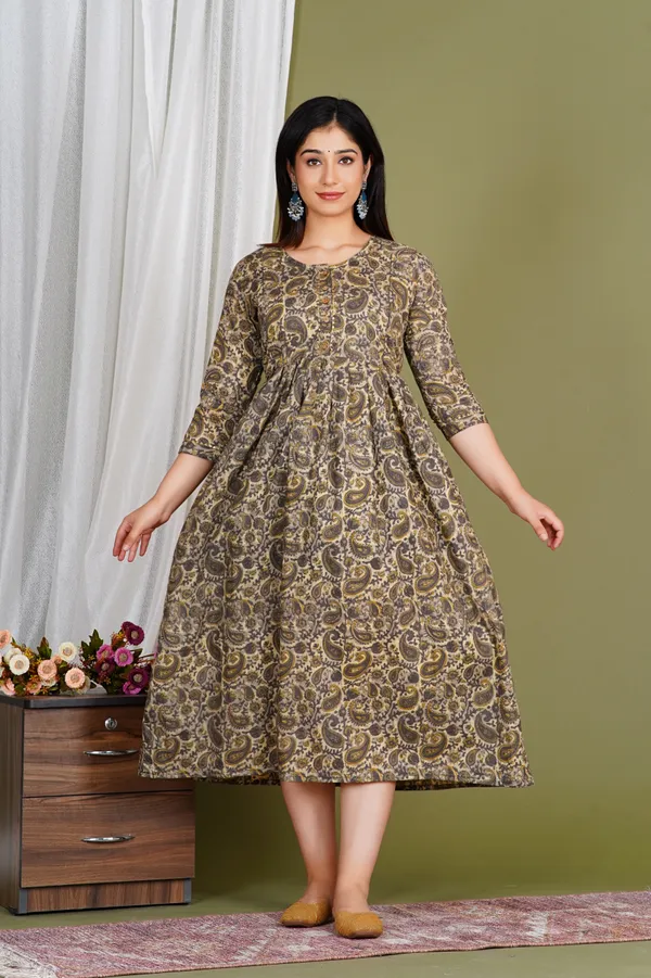 Choclate_carry_rayon_maternity_and_feeding_kurti