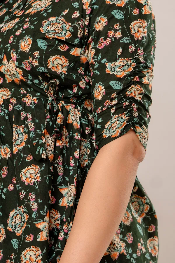 Dark_green_Cotton_Printed_Short_Top
