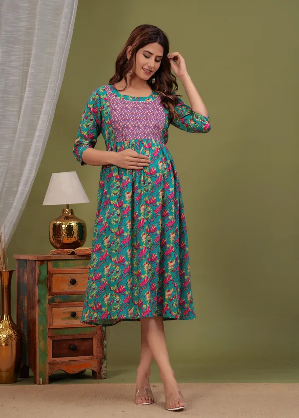 Garles_multi__Cotton_Maternity_And_Feeding_Kurti