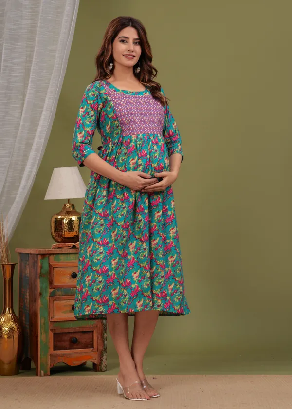 Garles_multi__Cotton_Maternity_And_Feeding_Kurti