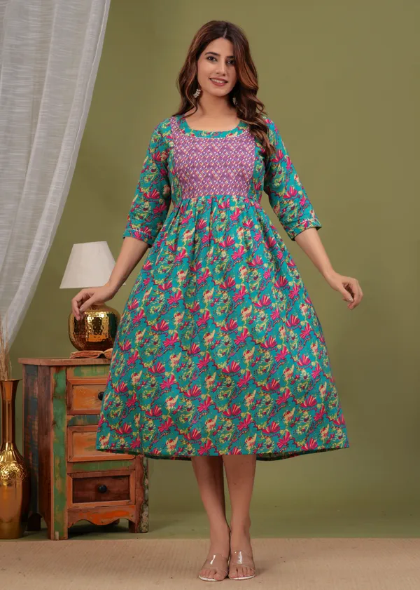 Garles_multi__Cotton_Maternity_And_Feeding_Kurti