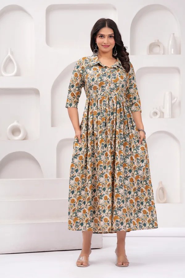 Golden_mix_rayon_maternity_and_feeding_kurti