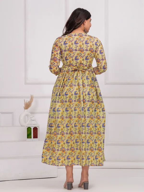 Golden_teach_cotton__maternity_and_feeding_kurti
