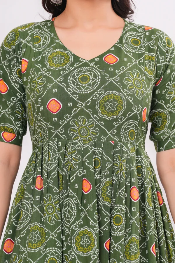 Green_cundri_cotton_maternity_and_feeding_kurti