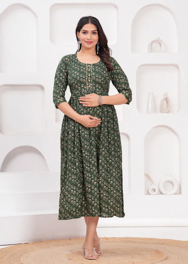 Green_dote_lhar_cotton_maternity_and_feeding_kurti
