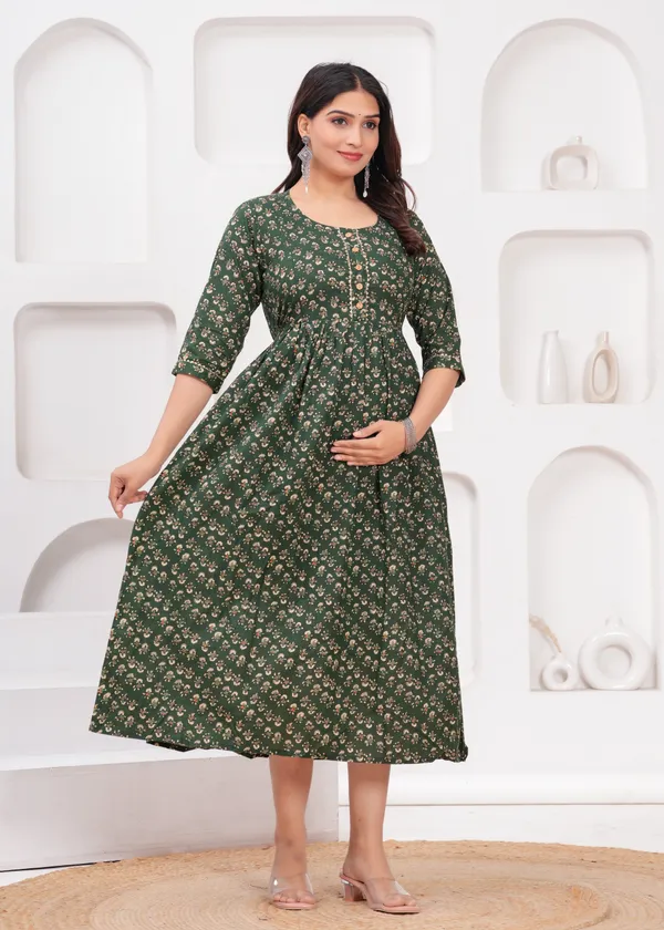 Green_dote_lhar_cotton_maternity_and_feeding_kurti