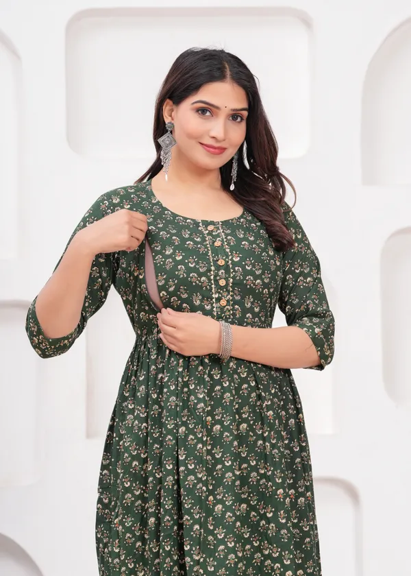 Green_dote_lhar_cotton_maternity_and_feeding_kurti