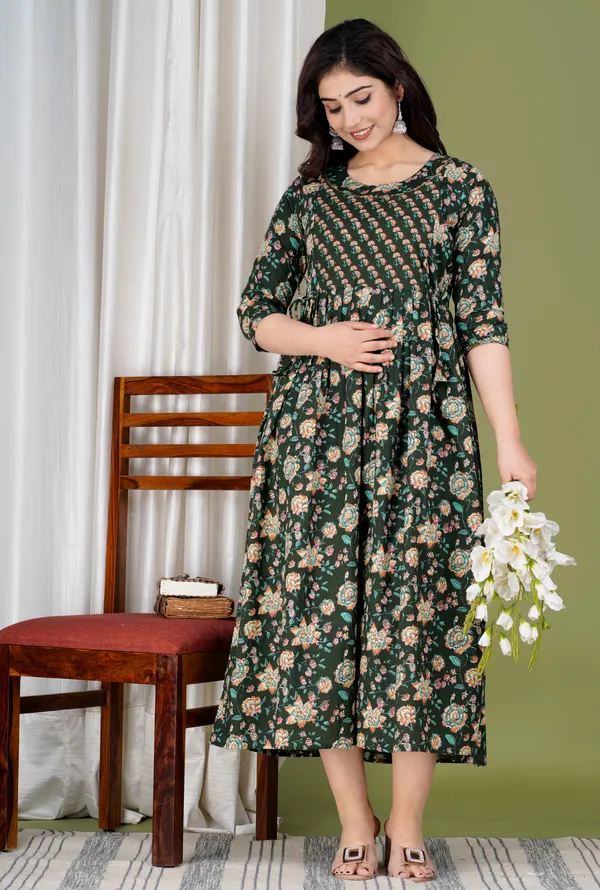 Green_sky_combo_cotton_maternity_and_feeding_kurti_Combo_Of_2