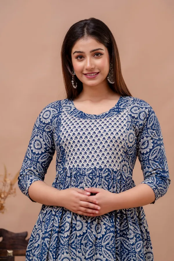 Green_sky_combo_cotton_maternity_and_feeding_kurti_Combo_Of_2