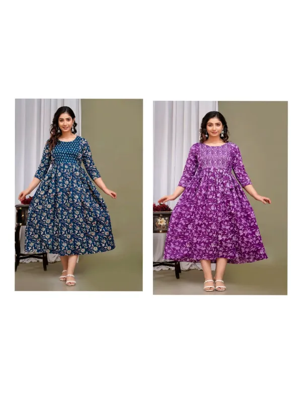 Laher_flower_cotton_maternity_and_feeding_kurticombo_Of_2