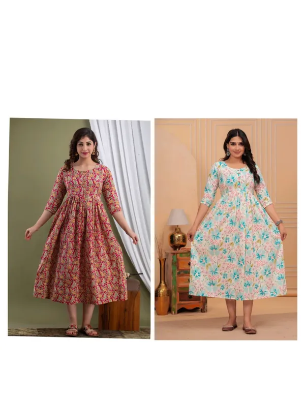 Lavender_leaves_cotton_maternity_and_feeding_kurti_Combo_Of_2