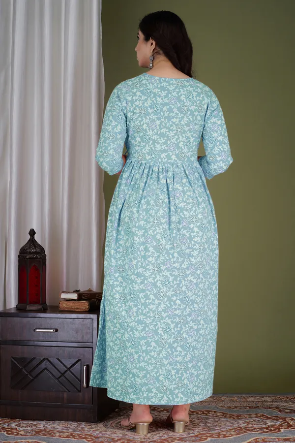 Leaves_ziczacking_cotton_maternity_and_feeding_kurti_combo_Of_2