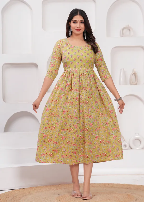 Light_brown_dot_cotton_maternity_and_feeding_kurti