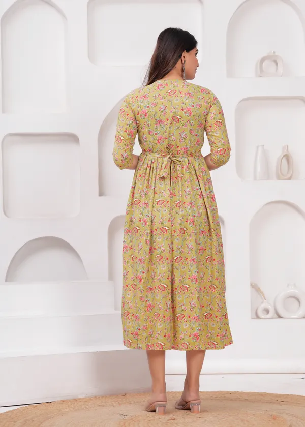 Light_brown_dot_cotton_maternity_and_feeding_kurti
