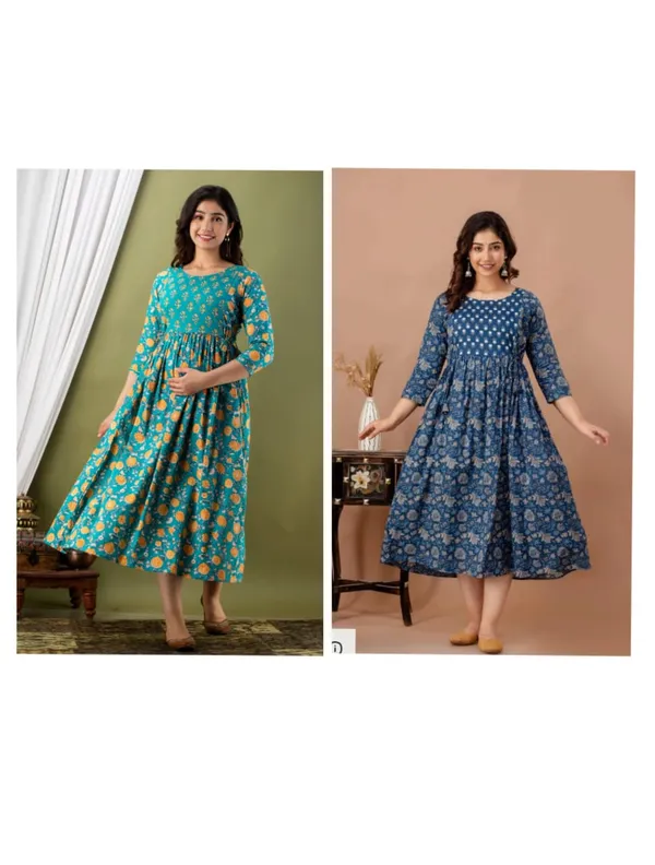 Moon_raman_cotton_maternity_and_feeding_kurti_Combo_Of_2