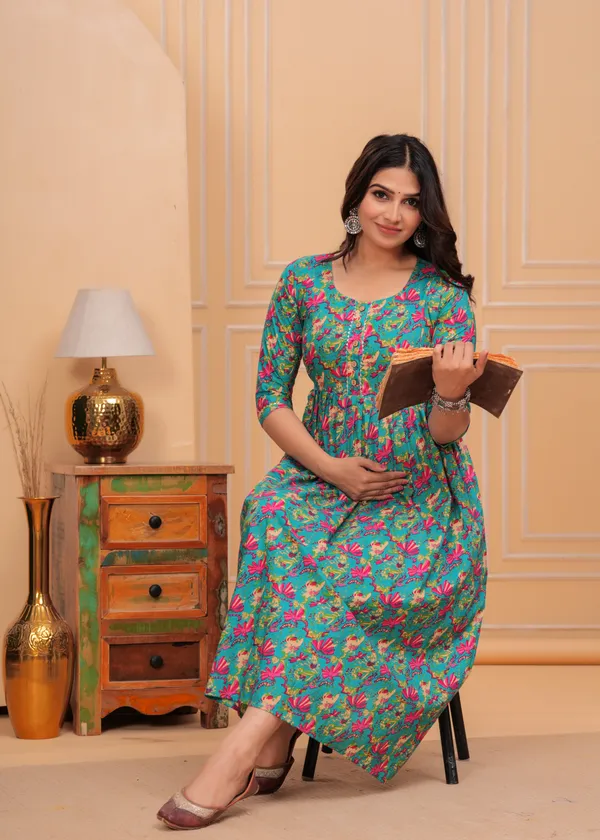 Morni_fly_Cotton_Maternity_And_Feeding_Gown