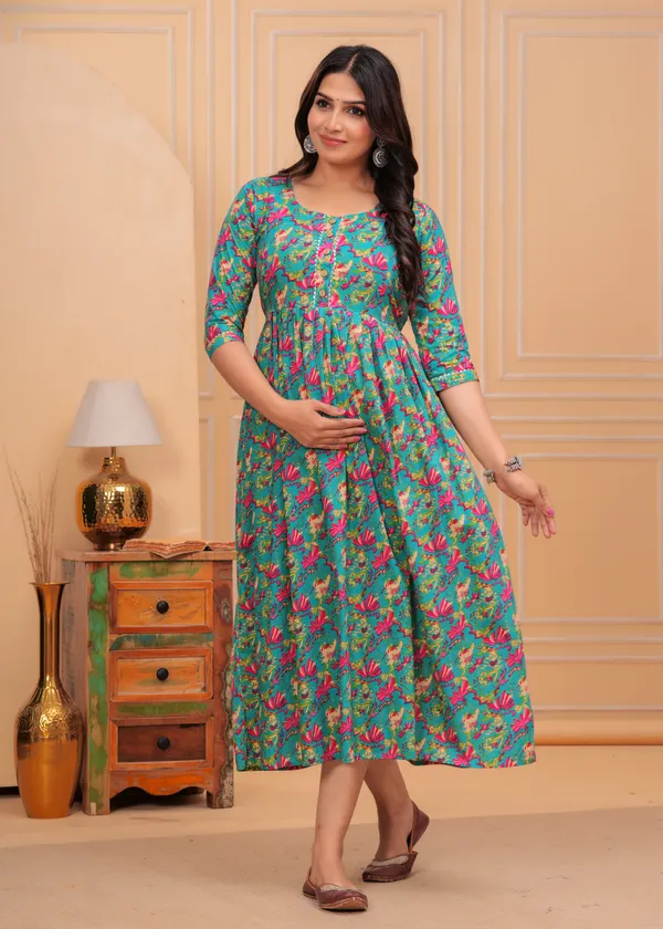 Morni_fly_Cotton_Maternity_And_Feeding_Gown