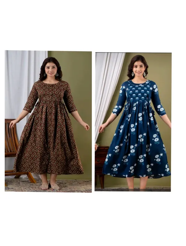 Mota_paan_cotton_maternity_and_feeding_kurti_Combo_Of_2