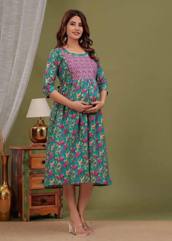 Multi_combo_Cotton_Printed_Maternity_And_Feeding_Kurti_Combo_Of_2