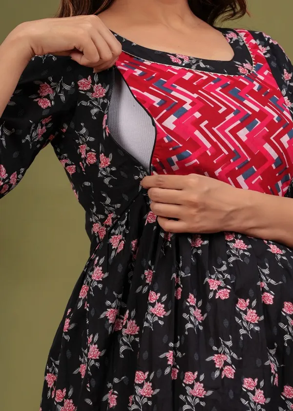 Multi_combo_Cotton_Printed_Maternity_And_Feeding_Kurti_Combo_Of_2