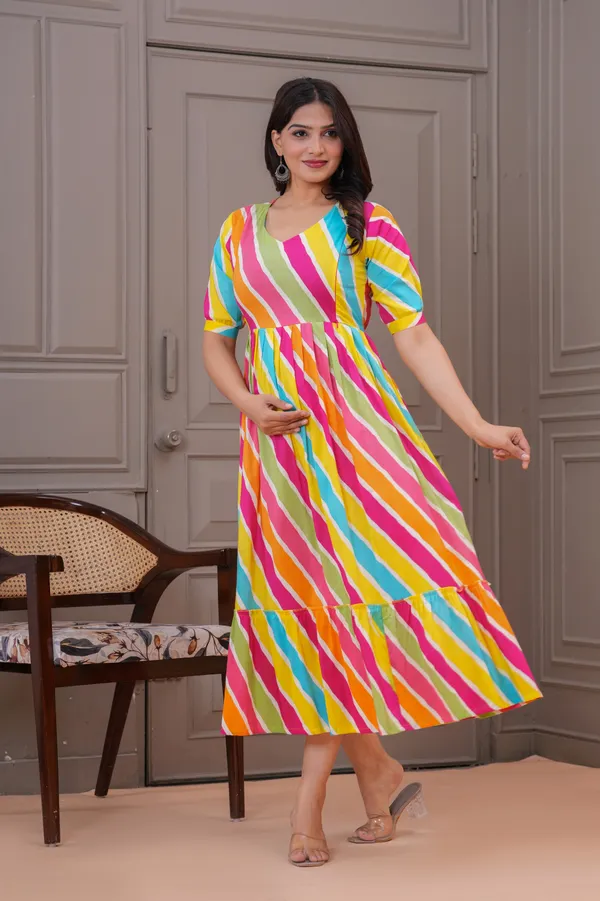 Multi_lahriy_ful_cotton_maternity_and_feeding_kurti