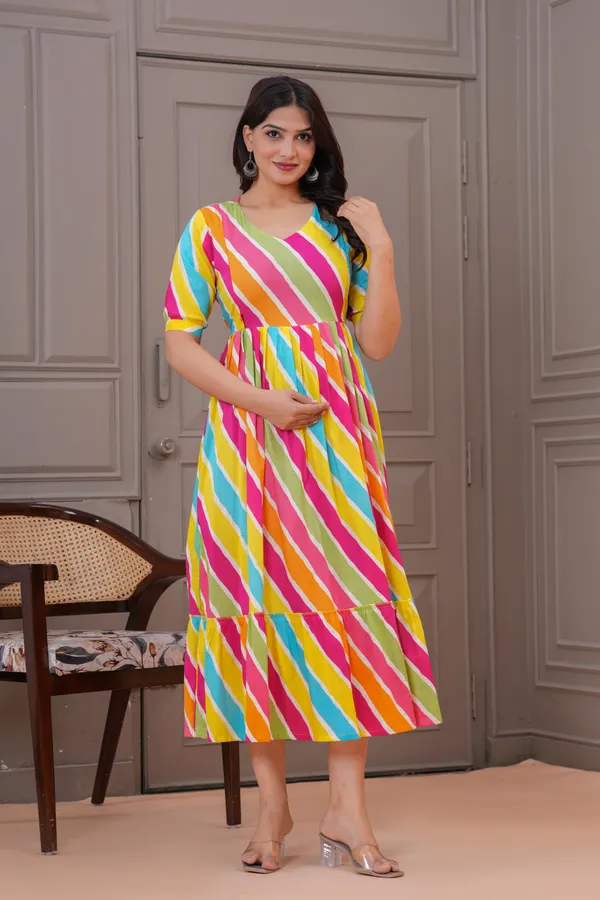 Multi_lahriy_ful_cotton_maternity_and_feeding_kurti