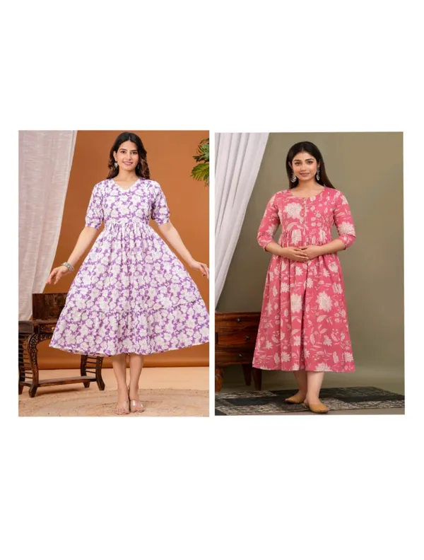 Nyka_blossom_cotton_maternity_and_feeding_kurti_combo_Of_2