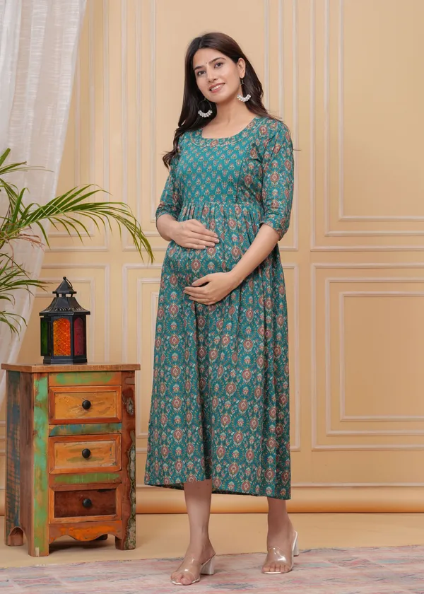 Peach_raman_cotton_maternity_and_feeding_kurti_Combo_Of_2