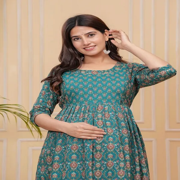 Peach_raman_cotton_maternity_and_feeding_kurti_Combo_Of_2