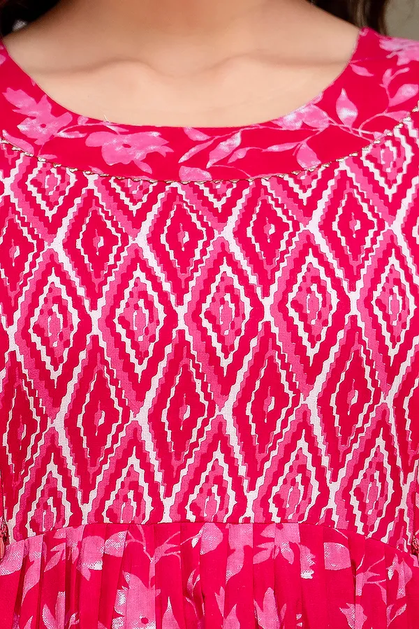 Pink__mircal_cotton_maternity_and_feeding_kurti