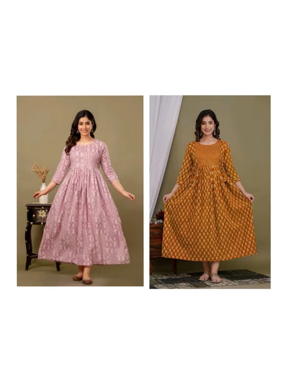 Pink_brod_cotton_maternity_and_feeding_kurti__Combo_Of_2
