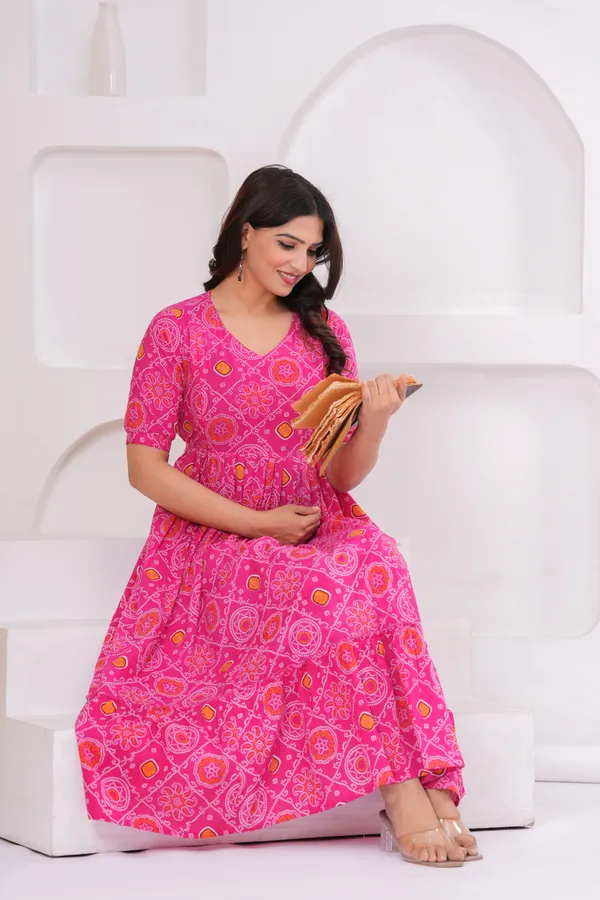 Pink_cundri_cotton_maternity_and_feeding_kurti