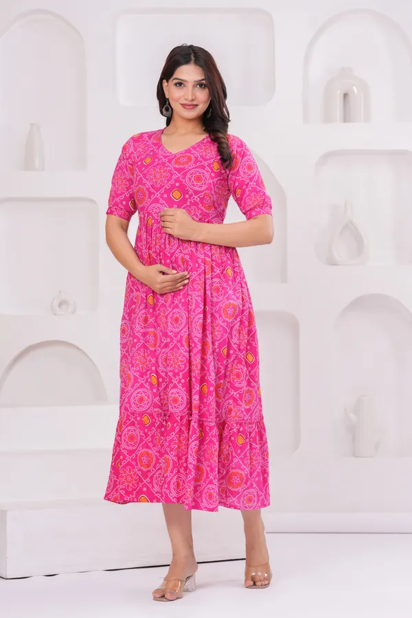 Pink_cundri_cotton_maternity_and_feeding_kurti