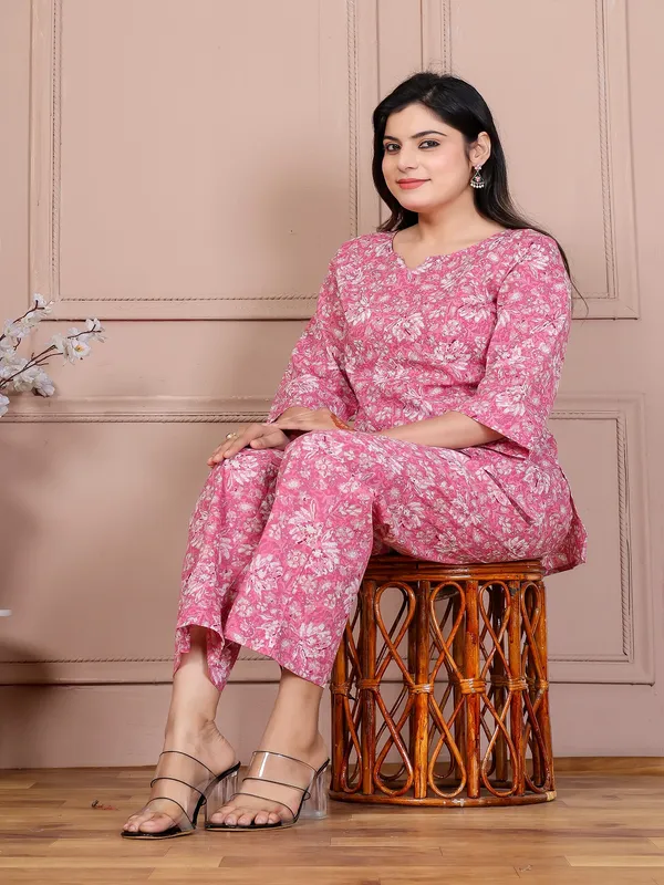 Pink_flower_cotton_cord_set