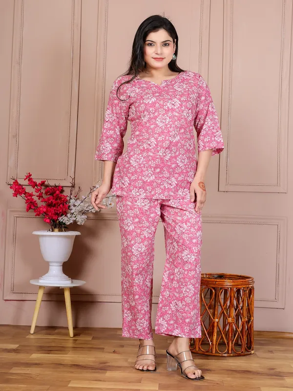 Pink_flower_cotton_cord_set