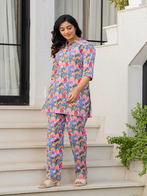 Pink_flower_cotton_printed_cord_set