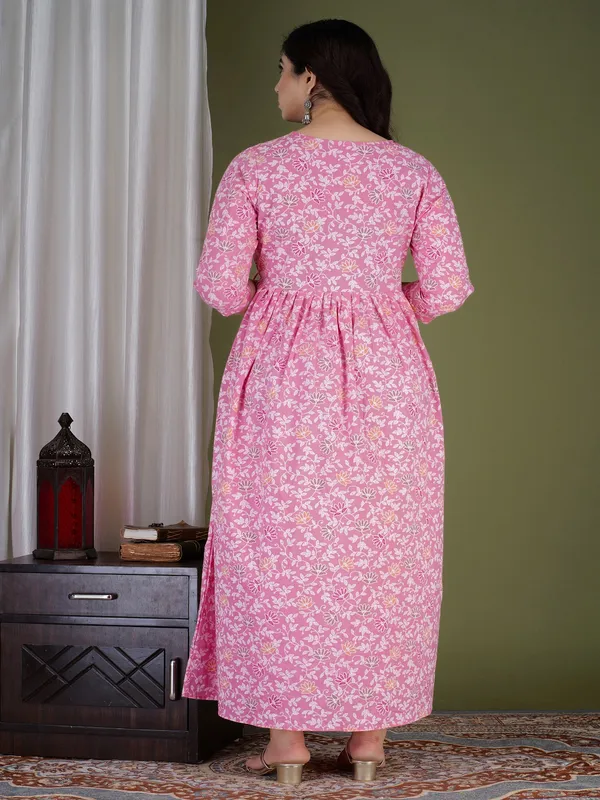 Pink_king_cotton_maternity_and_feeding_kurti_combo__Of_2