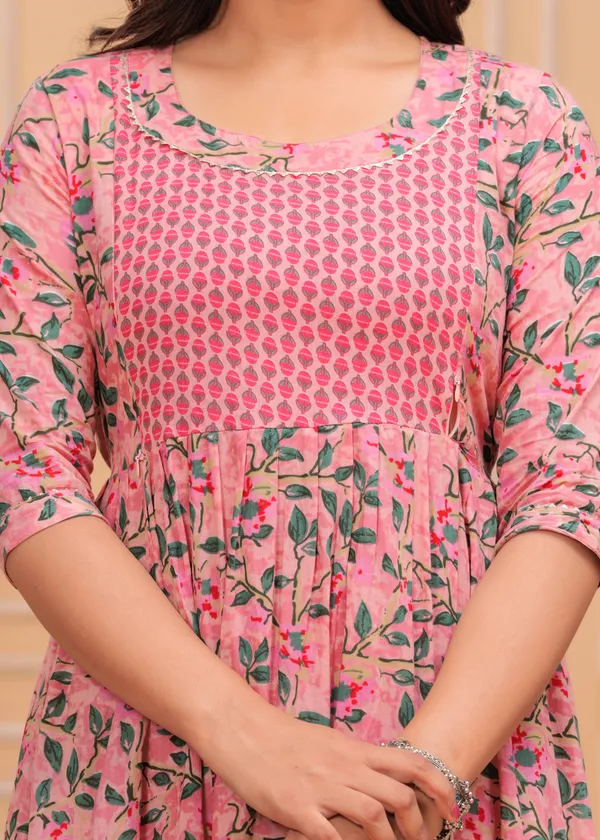 Pink_peachu_cotton_maternity_and_feeding_kurti