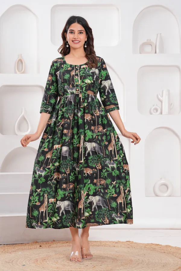 Pink_peacock_cotton_maternity_and_feeding_kurti__Combo_Of_2
