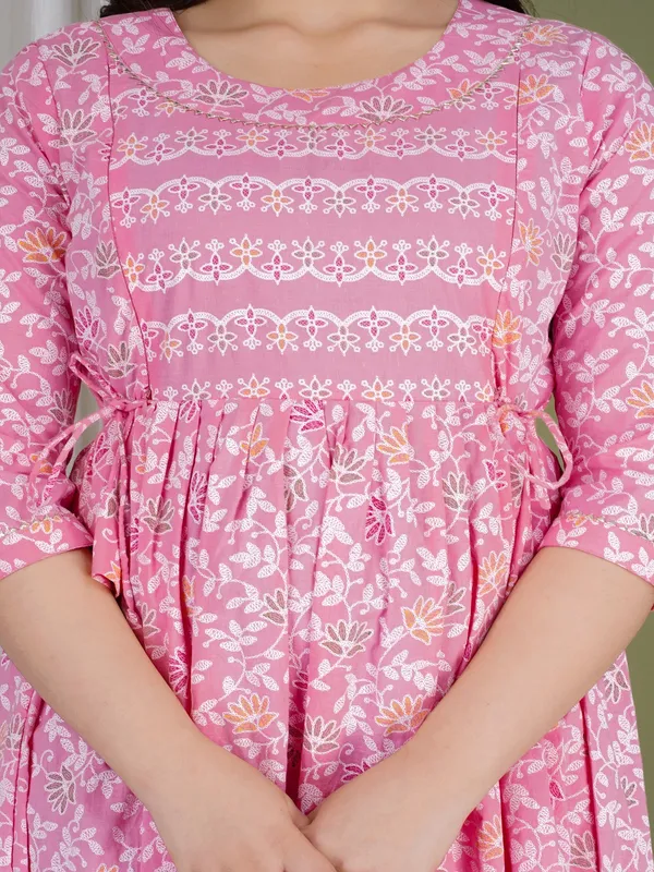 Pink_peal_cotton_maternity_and_feeding_kurti