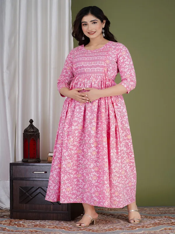 Pink_peal_cotton_maternity_and_feeding_kurti